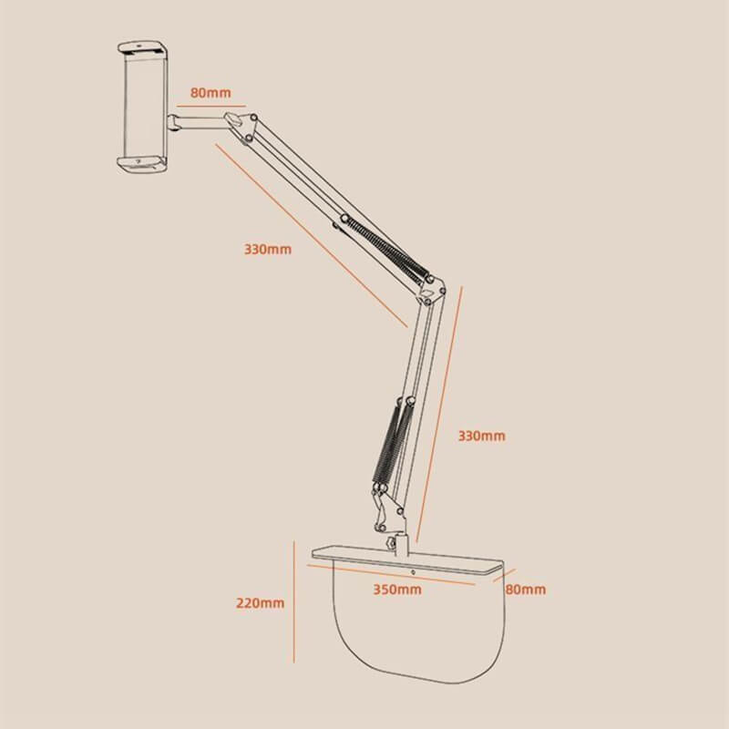 Suporte de telefone de metal de braço longo ajustável